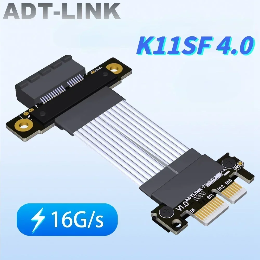 Adt-link-Cable elevador K11 PCIe 4,0x1 a x1, tarjeta de red macho a hembra, tarjeta de sonido LAN, tarjeta USB, adaptador Gen4 1X, extensión PCIe x1 - imagen 3