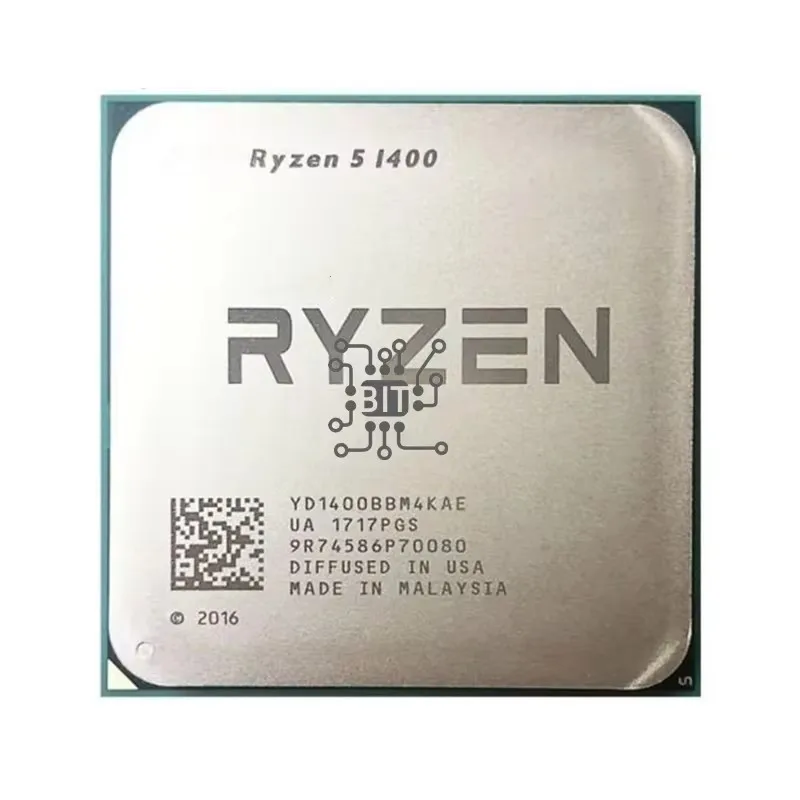 Procesador de CPU Ryzen 5, 1400 R5, 1400, 3,2 GHz, Quad-Core, ocho hilos, YD1400BBM4KAE Socket AM4