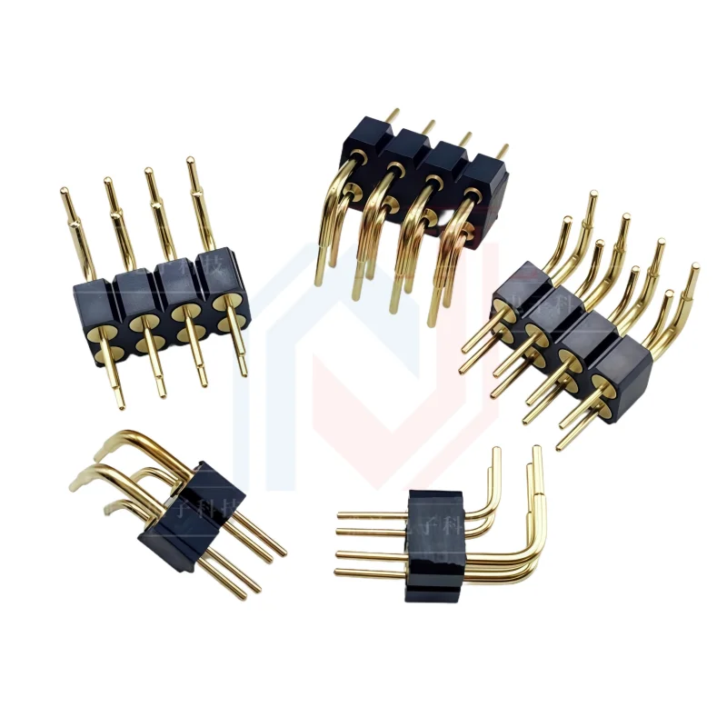 Pasadores redondos de doble punta chapados en oro con paso de 2,54 MM/2,0 MM, tipo de inserción curva de 90 grados, conector 2*2P, 2*3P, 2*4P, 2*5P-2*40P - imagen 2