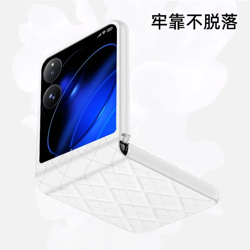 Funda para Xiaomi Mix Flip, cubierta protectora de lente de Metal de cuero de diamante ultrafina a la moda para Xiaomi Mix Flip - imagen 3