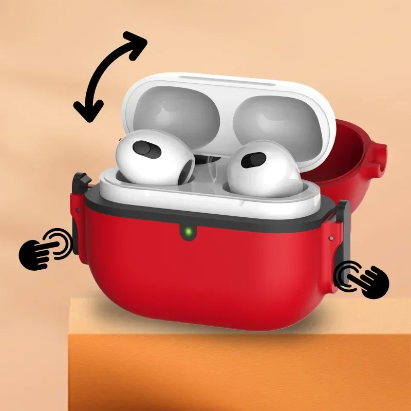 Funda protectora de silicona para Airpods 3 Pro, auriculares Bluetooth de segunda generación, funda a prueba de golpes con gancho para AirPods 4 - imagen 3