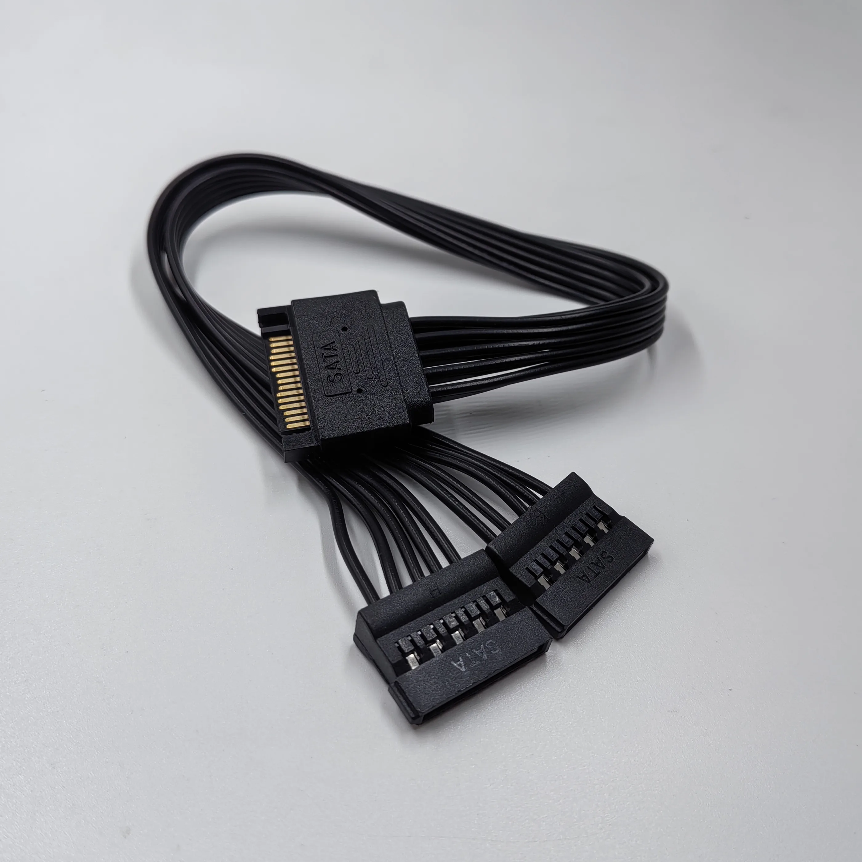 ATX SATA 15pin macho a 2 puertos hembra divisor HDD SSD Cable de alimentación de disco duro 3,3 V 5V 12V 5 cables