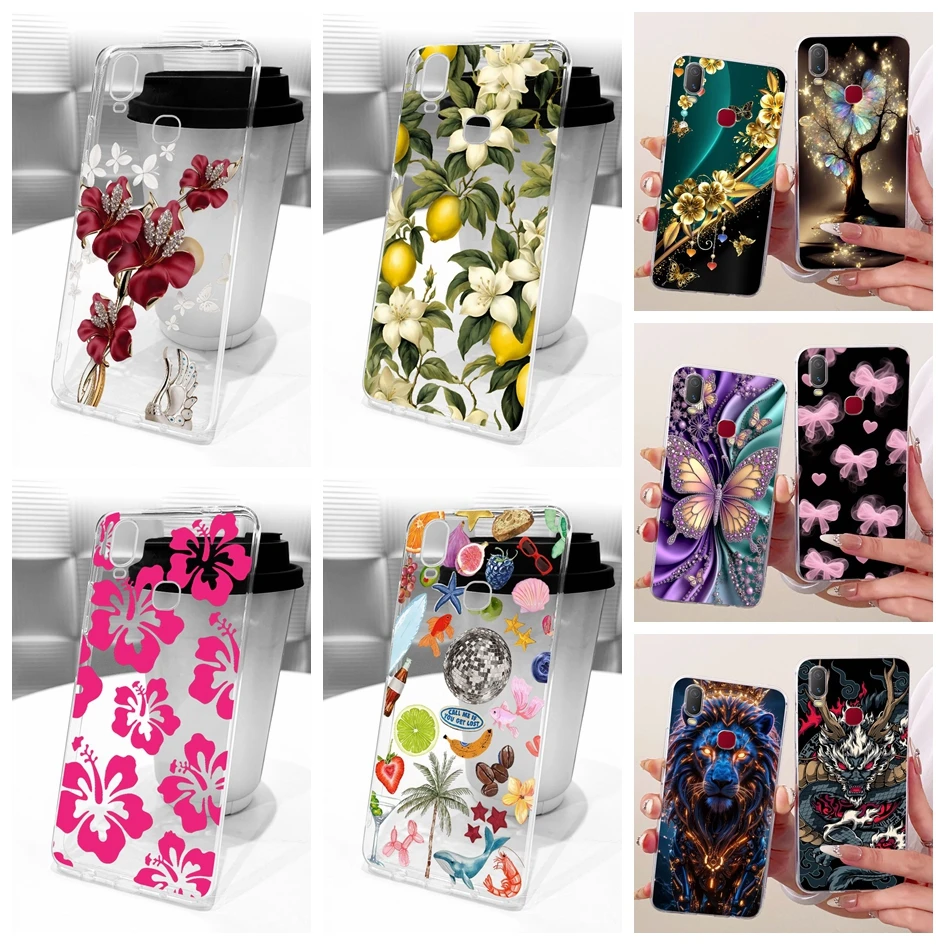 Para Vivo Y11 2019 funda 1906 funda de silicona transparente nueva moda carcasa suave pintada para Vivo Y12 Y12i Y15 Y17 1904 1940 Fundas