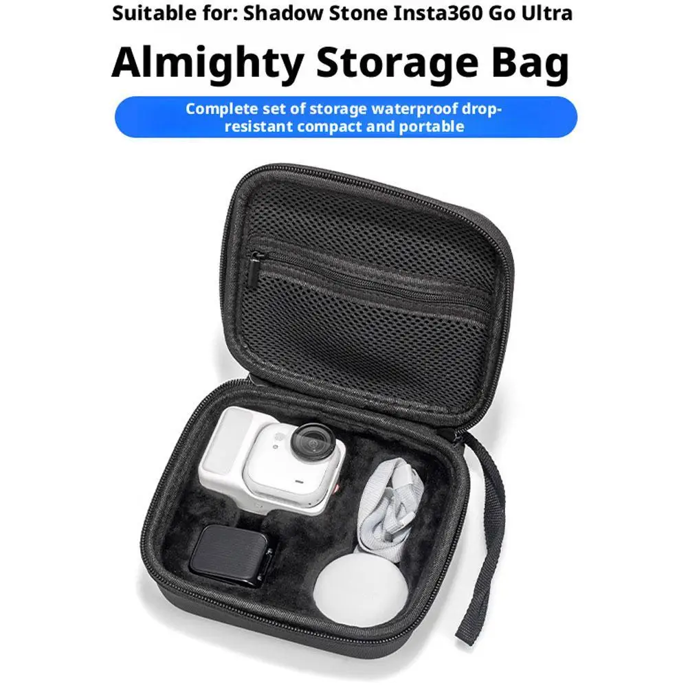 Bolsa de almacenamiento dura de EVA para Insta360 GO, Estuche de transporte de viaje Ultra portátil, bolsa de almacenamiento multiusos, organizadores, bolsa a prueba de golpes