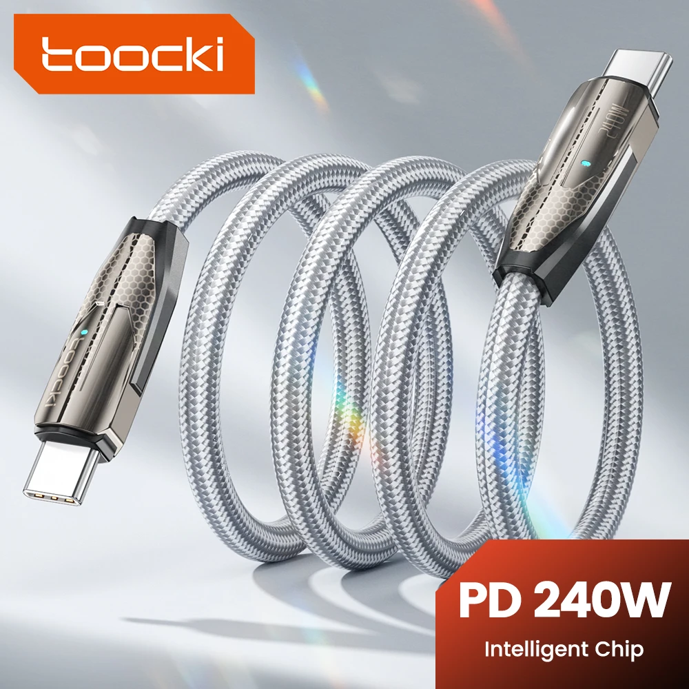 Toocki Cable de 240W USB C a USB C PD3.1 Cable de carga rápida tipo C para iPhone 16 15 Macbook Samsung Galaxy S24 S23 Xiaomi Huawei