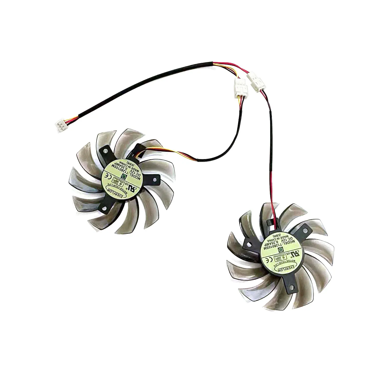 Ventilador T128010SM de 3 pines, 75MM, GTX 670, GPU, adecuado para Gigabyte N460, GTX 670, 580, 560, tarjeta gráfica Ti, nuevo - imagen 5