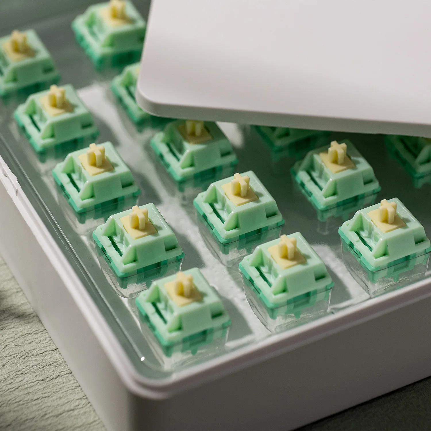 Akko Cilantro interruptores táctiles Deep Clack Ear Bump 58gf fuerza táctil 3,5mm viaje 5 pines prelubricados para teclado mecánico - imagen 3