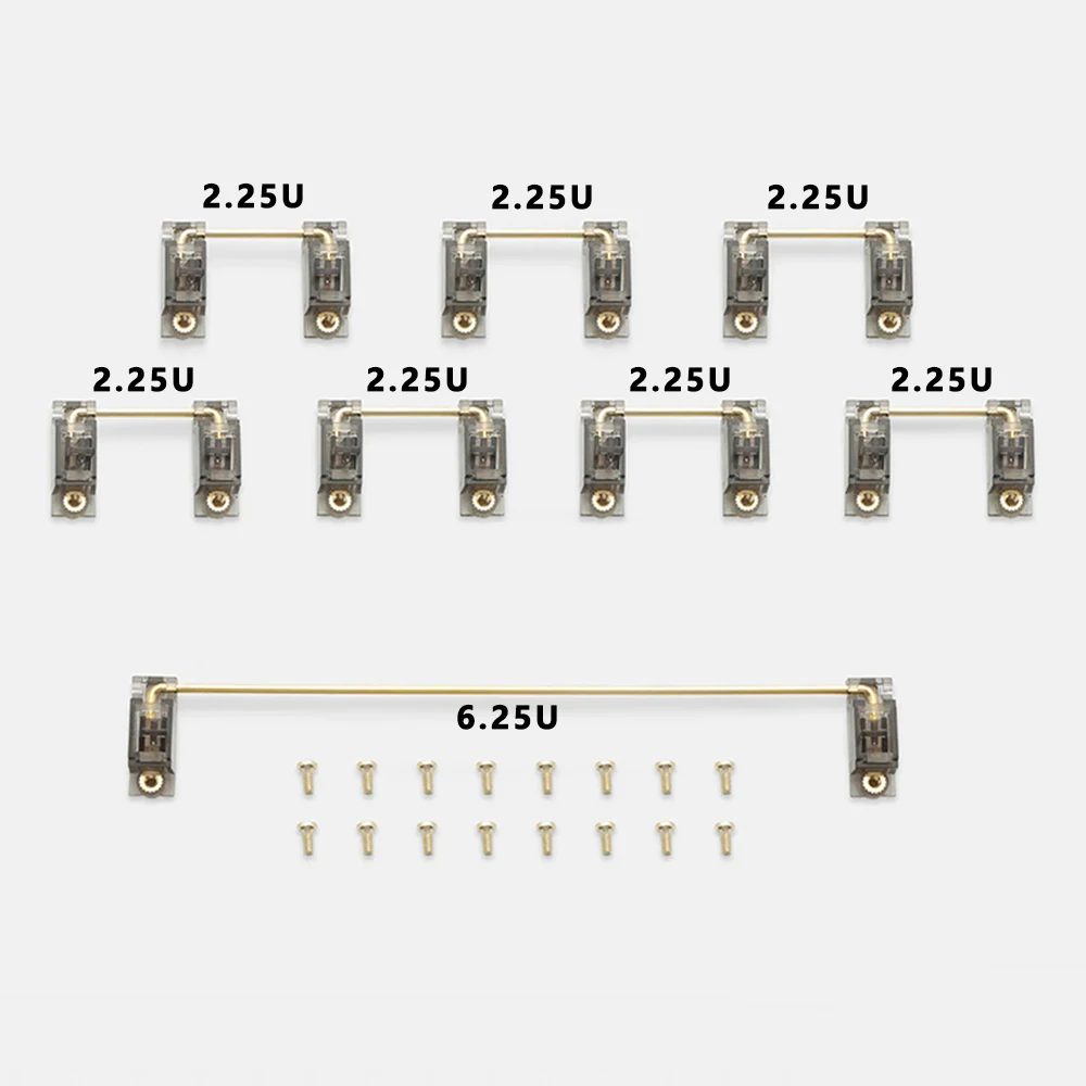 Everglide-tornillo Pcb chapado en oro, estabilizador para teclado mecánico, cristal V3, transparente, negro, BM60, BM65, GMK67, GH60 - imagen 5