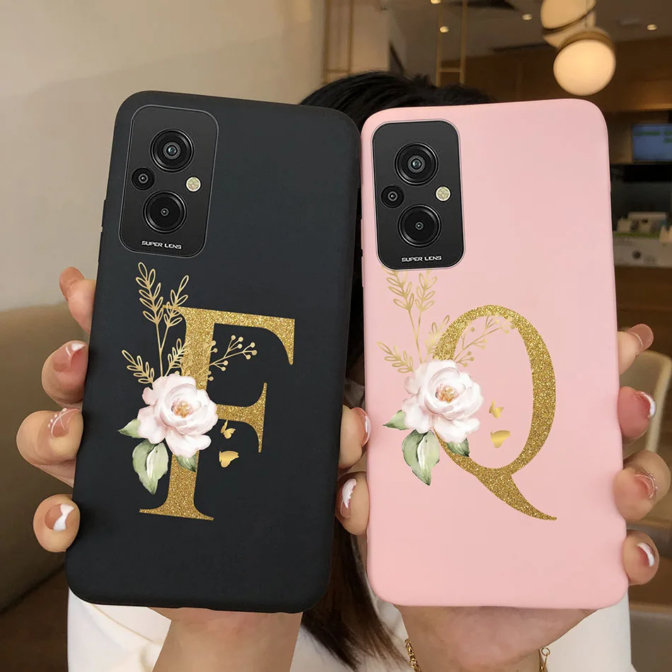 Fundas de teléfono para Xiaomi Redmi 11 Prime 4G, 26 letras, Funda de silicona mate para Redmi11Prime 11 Prime, Funda suave Capa