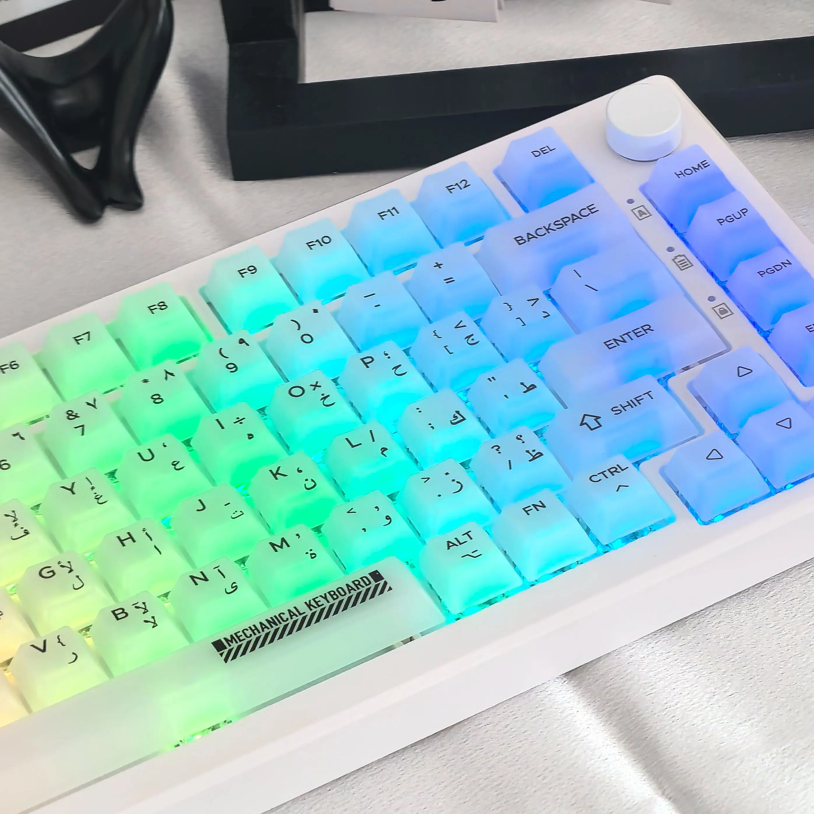 Teclas árabes de 122 teclas, teclas transparentes rusas coreanas, mate, PC, blanco lechoso, niebla esmerilada, cereza, translúcido, Hangul - imagen 2