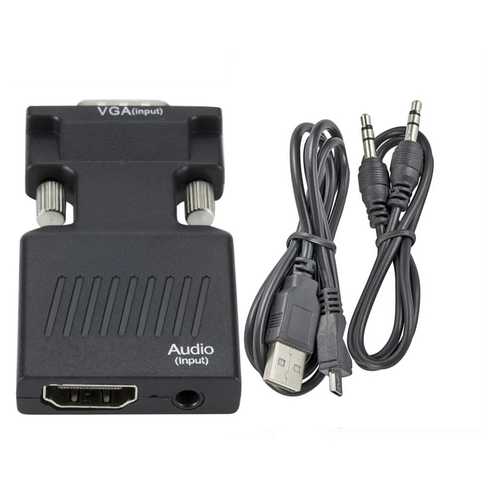 Adaptador convertidor HD 1080P VGA a HDMI, Compatible con Audio para PC, portátil a proyector HDTV