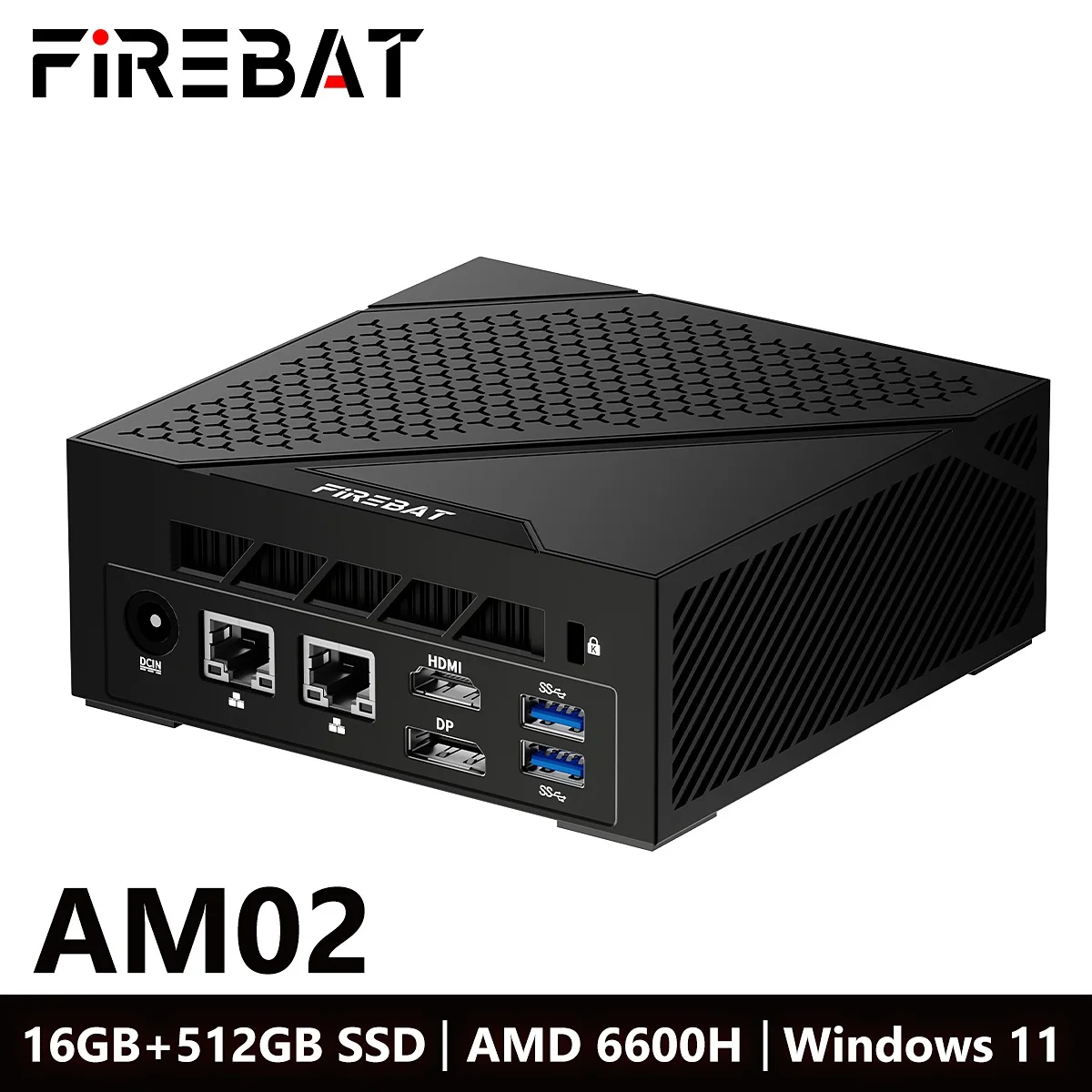 FIREBAT AM02 MINI PC AMD Ryzen 5 6600H DDR5 16GB RAM 512GB SSD WIFI6 BT5.2 MINI-PC de escritorio portátil - imagen 2