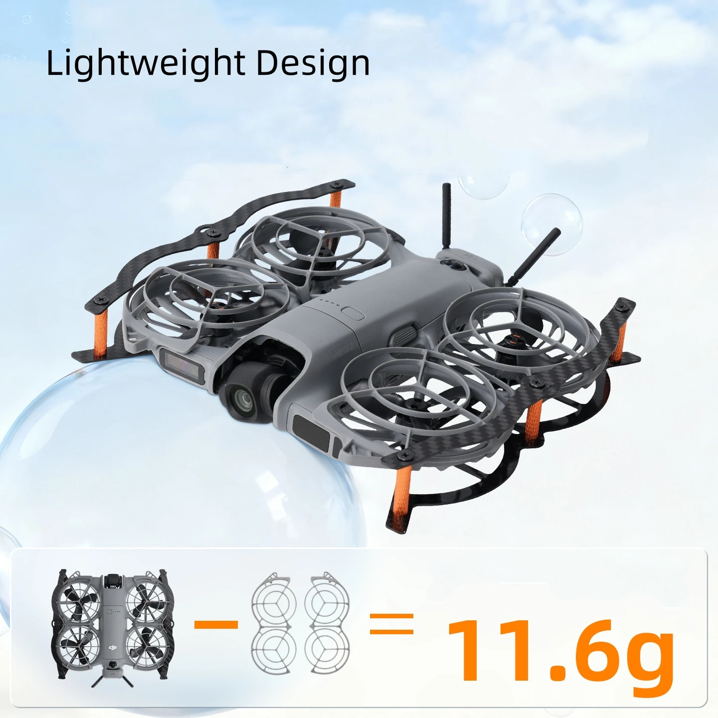 Armadura mejorada de protección de fibra de carbono para Dron DJI NEO 2, Protector de anillo de parachoques, varilla protectora, accesorios anticolisión