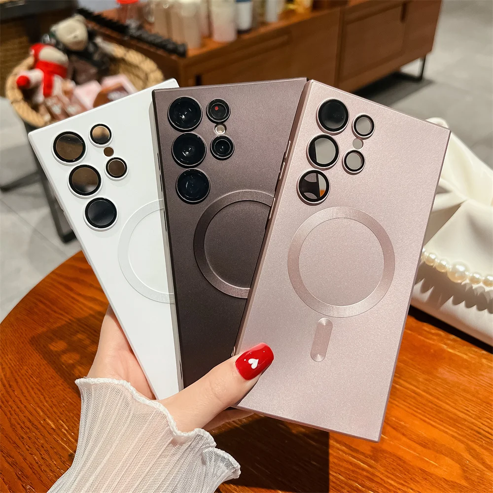 Armadura mate metálica de lujo para funda magnética Magsafe para Samsung S24 S23 S22 S21 Ultra Plus FE Note20 A15 A05S A55 A35 - imagen 3