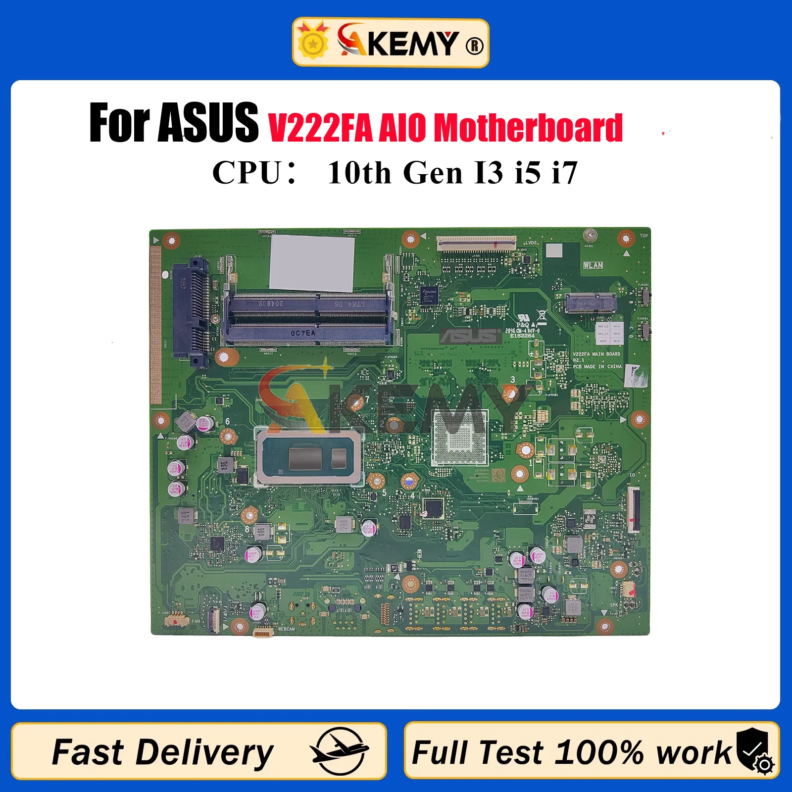 Placa base V222FA para ASUS Vivo AiO V222F V222FA V222FB con pruebas I3 i5 i7 de 10. a generación OK envío rápido de alta calidad