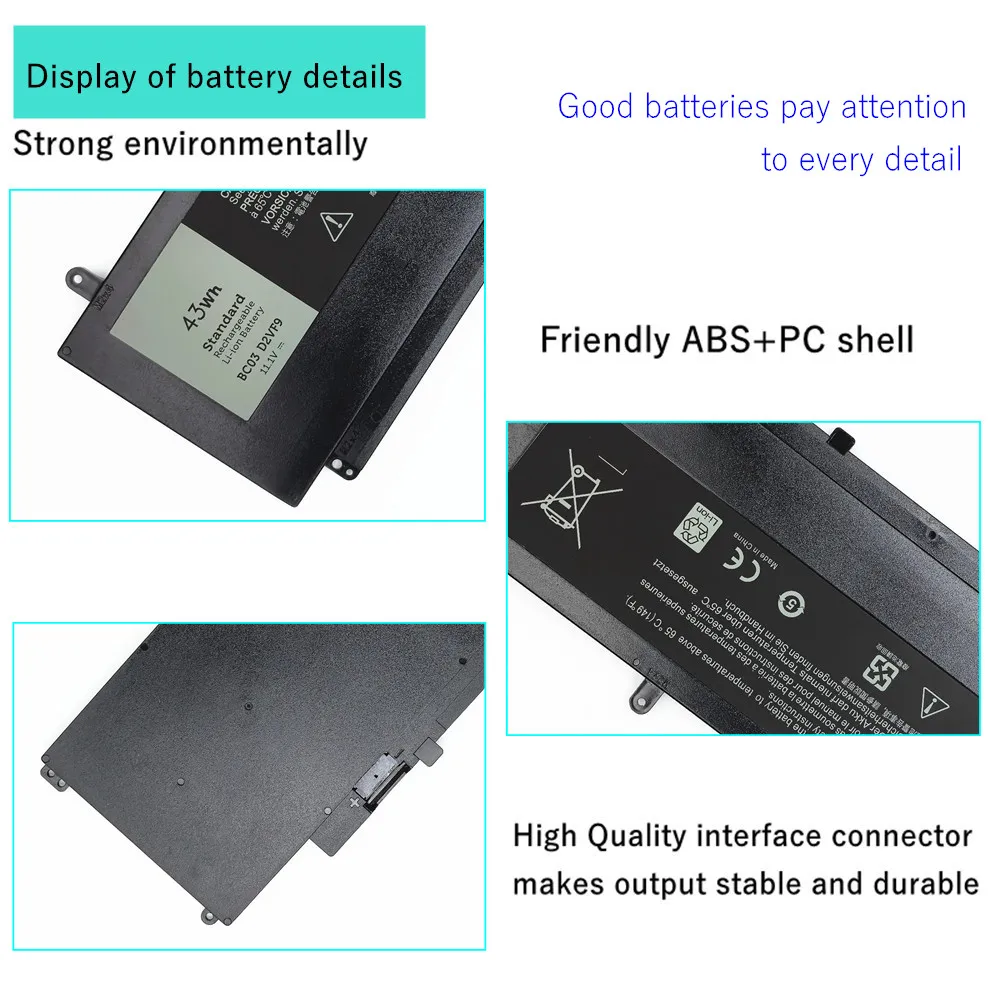 Batería de ordenador portátil D2VF9 para Dell Inspiron 15 7547 7548 7549 para Vostro 14 5459 Series 0PXR51 PXR51 4P8PH YGR2V 0YGR2V - imagen 5