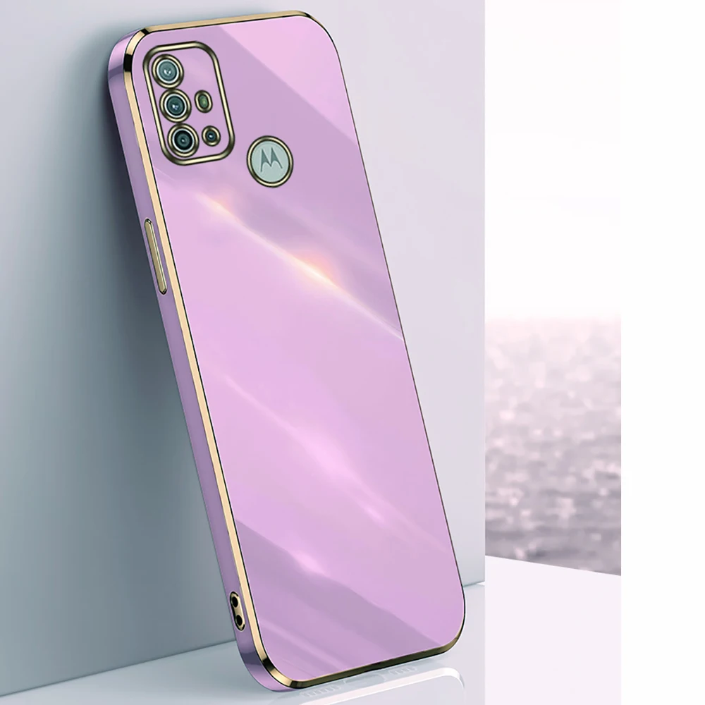 Funda de teléfono para Moto G30, cubierta suave recta chapada de lujo, cámara a prueba de golpes, Motorola E20, E30, E40, G10, G20, 30 - imagen 4