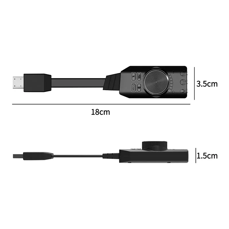 Tarjeta de sonido de 7,1 canales, interfaz de Audio USB, adaptador de auriculares, tarjeta de sonido profesional para juegos, micrófono, altavoz, ordenador portátil y PC - imagen 5
