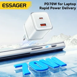 Essager Cargador GaN USB-C PD 70W – Compatible iPhone y Portátil