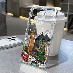 Navidad invierno nieve Londres paisaje de la calle funda de teléfono para Xiaomi Redmi Note 14 13 12 Pro Plus 12S 11 10 12 13 14C 13C 12C cubierta