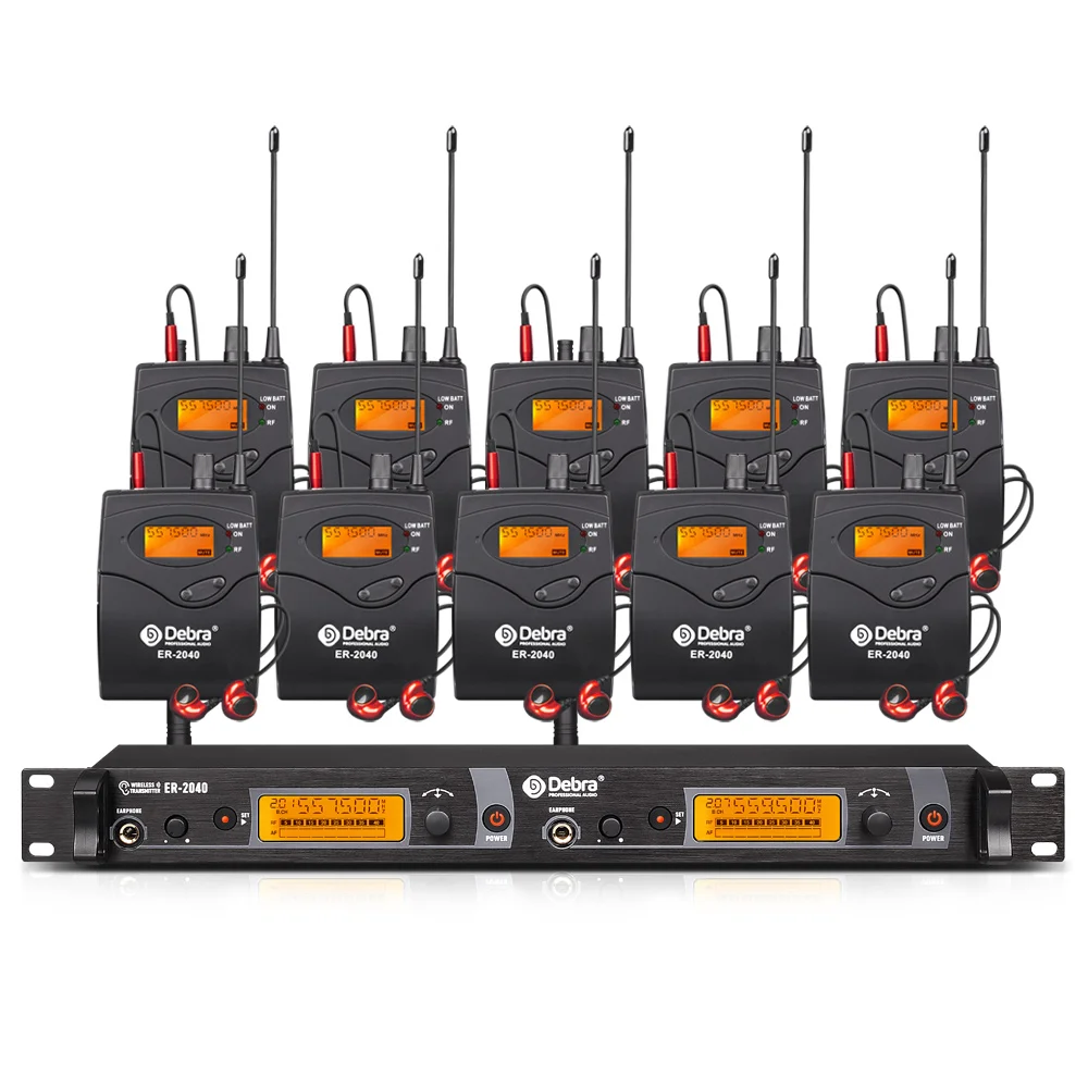 Sistema IEM inalámbrico UHF Debra ER-2040 profesional con alcance de 180 m, para actuaciones en vivo en escenario y canto al aire libre - imagen 2