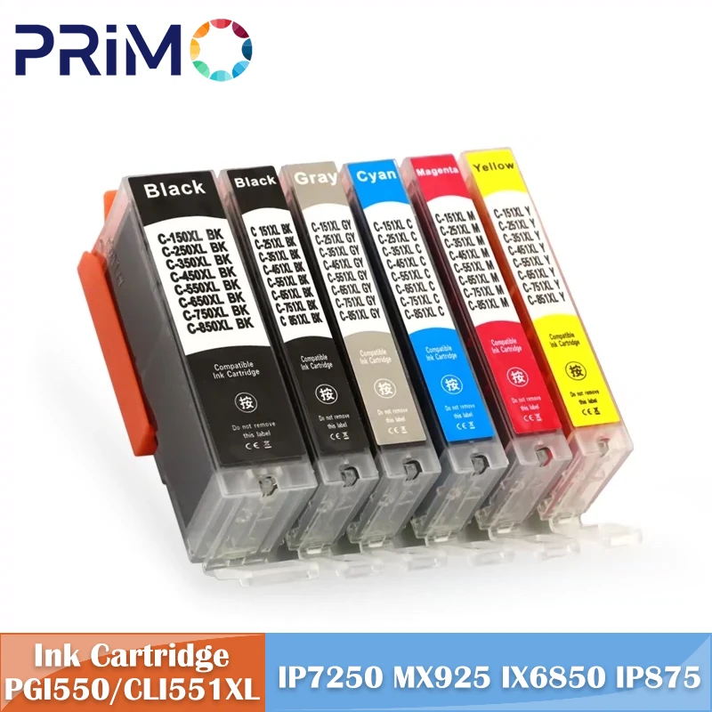 Cartucho de tinta PGI550 CLI551 550 551 para Canon Pixma MG5450 MG5550 MG5650 MG6350 IP7250 MG6450 MG6650 MG7150 MG7550