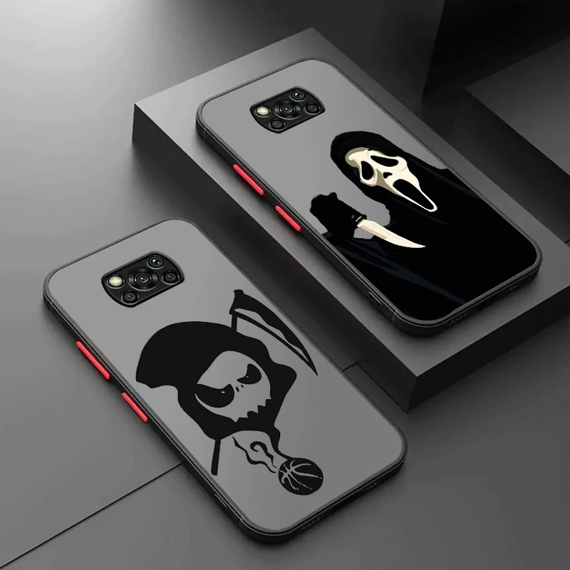 Ghost g-grim r-reaper de dibujos animados translúcidos para Xiaomi Mi, Poco X5, X4, X3, M6, M5S, M5, M4, M3, F5, F4, F3, F6 Pro, 5G