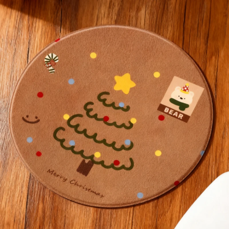 Alfombrilla de ratón dura con árbol de Navidad, pequeña, portátil, para oficina, ordenador portátil, alfombrilla de escritorio, accesorios festivos antideslizantes para juegos en casa y oficina - imagen 2
