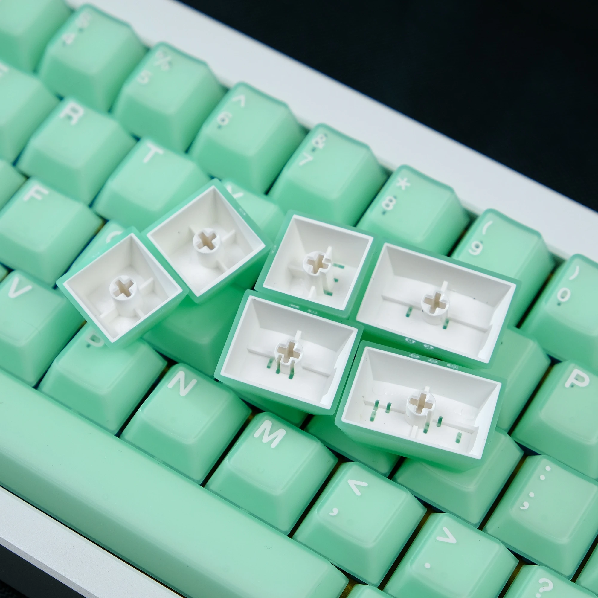 114 teclas Aifei teclas verdes claras ABS doble disparo translúcido cereza altura para teclado mecánico Anne Pro 2 GK61 juego PC - imagen 5