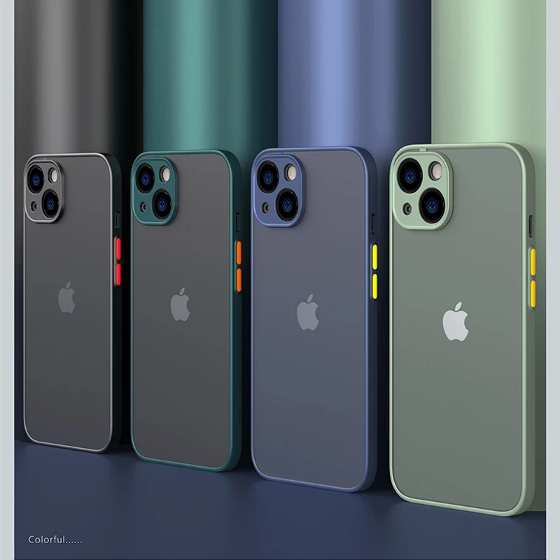 Nueva armadura parachoques funda de teléfono a prueba de golpes para iPhone 15 11 12 13 Mini 14 Pro XR X Xs Max 7 8 Plus SE 2020 funda dura de silicona Capa
