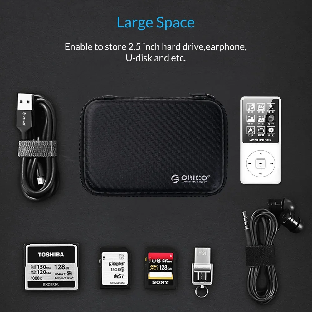 Estuche ORICO para Disco Duro Externo 2.5 - Bolsa Negra - imagen 2