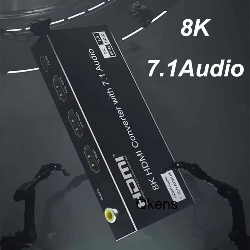 Convertidor Extractor de Audio HDMI 2,1, convertidor de vídeo 4K 120Hz, 8K, 60hz, compatible con Dolby Atmos, Coaxial Digital 7,1 canales, Audio VRR HDR10 - imagen 2