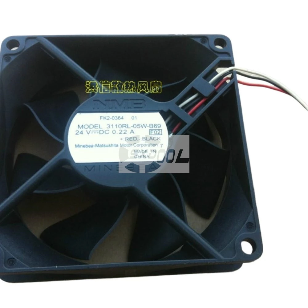 Original para NMB 3110RL-05W-B69 F02 80mm 8025 DC 24V 0.22A ventilador de refrigeración inversor de servidor de doble bola - imagen 2