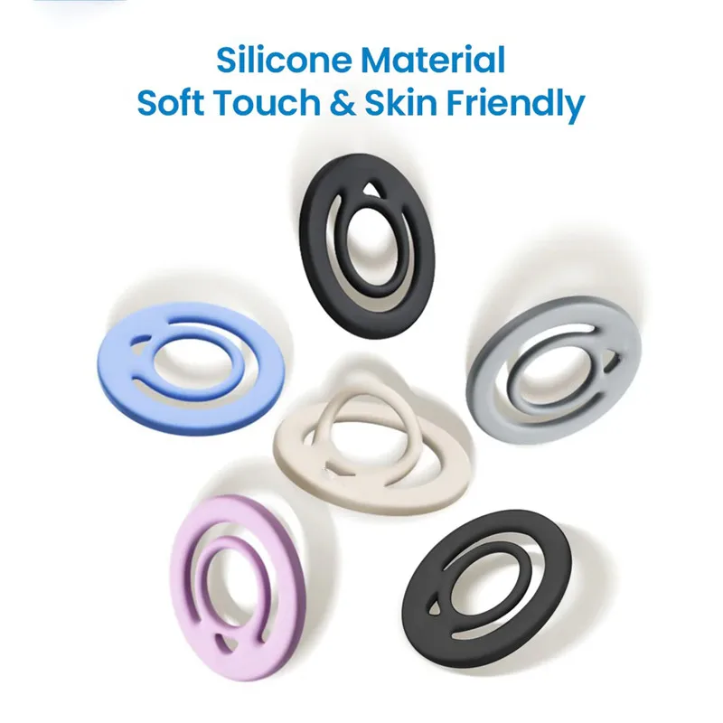 Soporte magnético de silicona de doble cara para anillo de dedo de teléfono Magsafe IPhone soporte magnético para coche soporte de agarre de bucle seguro Mac - imagen 2