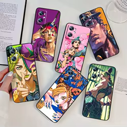 J-JoJo Bizarres A-Adventure para OPPO Reno 7 A96 A40 A58 5 6 Realme GT A74 A78 Neo2 A74 A78 Find X5 X3 X7 X8 funda de teléfono negra