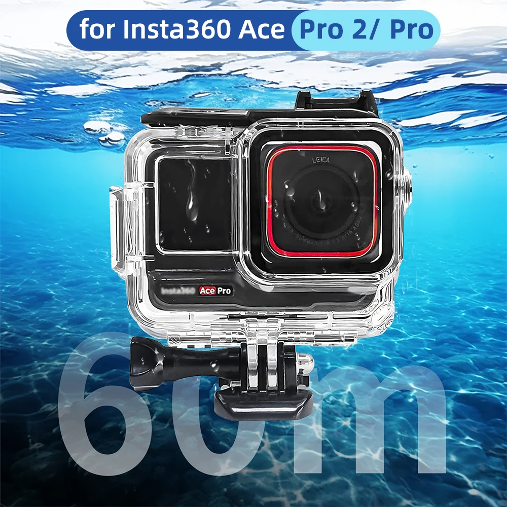Carcasa impermeable para Insta360 Ace Pro 2 y Ace Pro - Protector de estuche de buceo Diseño liviano para protección subacuática de 60M