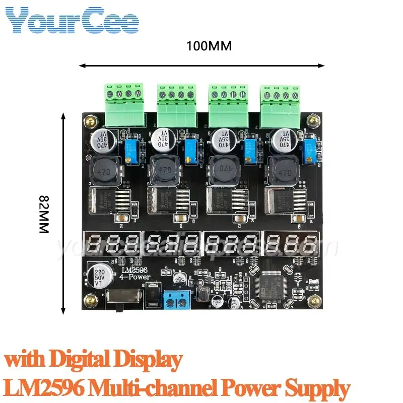 Fuente de alimentación conmutada multicanal DC-DC LM2596 con pantalla Digital de 4 canales Placa de alimentación de salida reductor ajustable - imagen 3