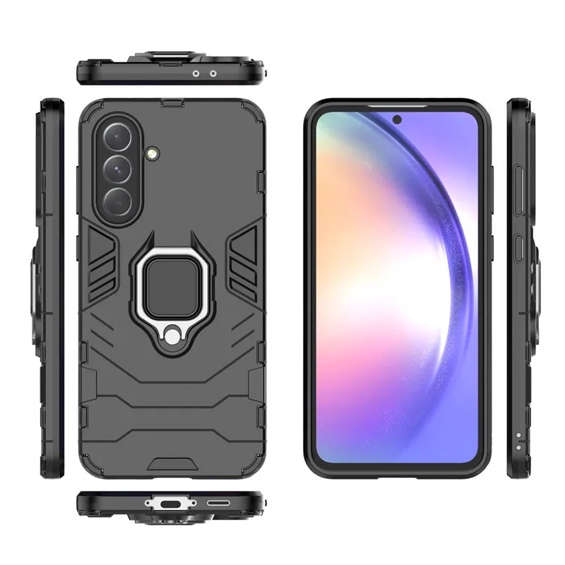 Para Samsung Galaxy A56 funda para Samsung A54 A15 A25 A35 A55 A26 A36 A56 5G cubierta a prueba de golpes armadura dura soporte de PC parachoques de silicona - imagen 4