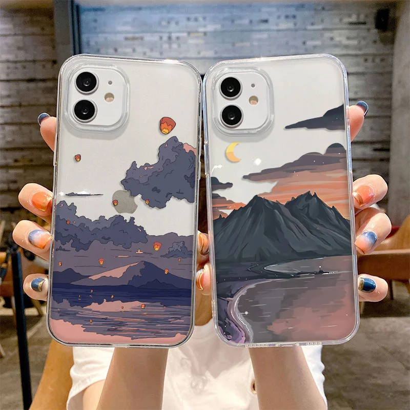 Funda de silicona con paisaje de Anime japonés para Xiaomi Mi 13, 12, 11, 10 Lite, 12T, 11T, 10T, POCO X3, NFC, X4, GT, X5, F3, F4, F5, M3, M4 Pro - imagen 2