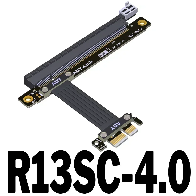 ADT Cable de extensión Riser PCI-E 4,0 x1 a x16 chapado en plata, tarjeta gráfica PCIe x16 RAID SSD, LAN AMD Nvidia GPU Full Speed Gen4 - imagen 4