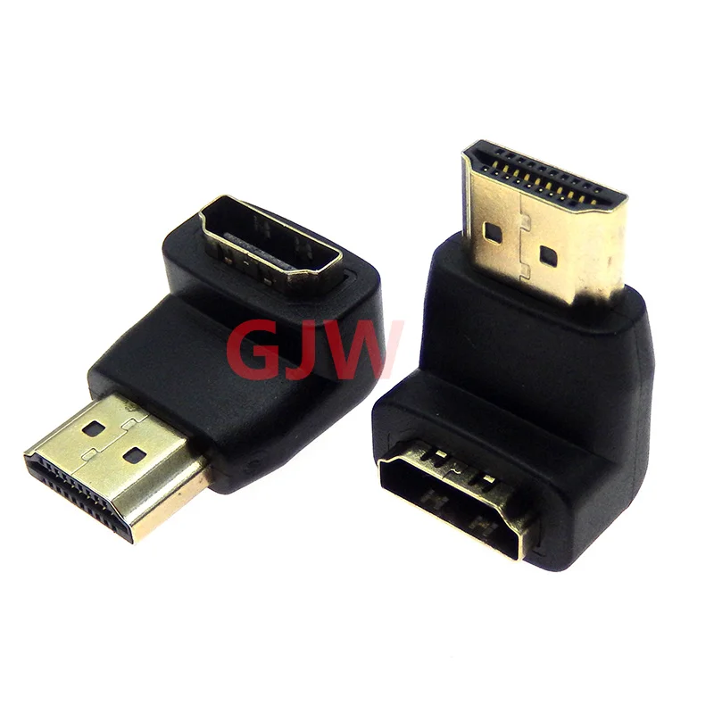Adaptador HDMI chapado en oro, ángulo recto de 90 grados, Micro Mini HDMI macho a hembra para extensión de Cable HDTV 1080P, 1 Uds.