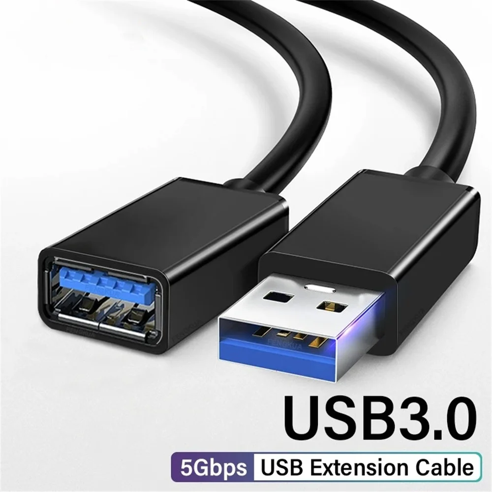 Cable de extensión USB 3,0 de 5Gbps macho a hembra, Cable de datos extensor USB 3,0 para PC, PS3, portátil a disco U, Cable de extensión USB para TV inteligente