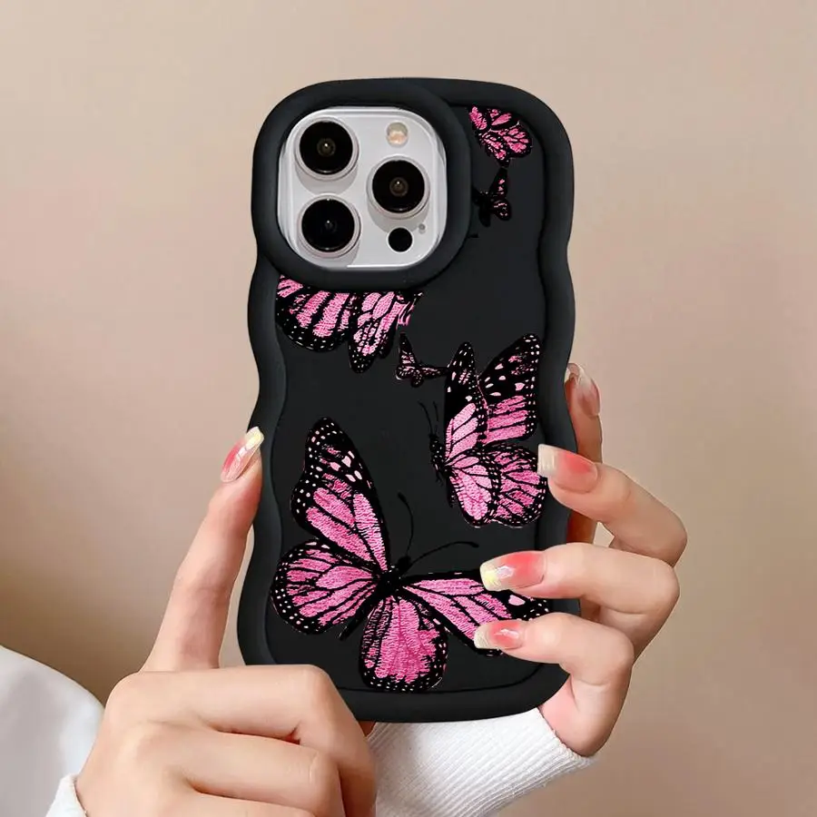 Funda para iPhone 12 XR 14 16 Pro Max 15 Plus 17 Air 13 8 11 Funda de teléfono suave Mariposa de dibujos animados - imagen 3