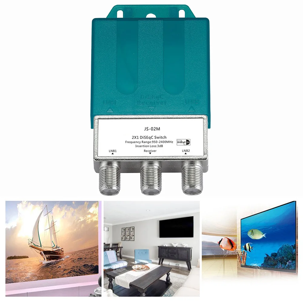 950-2400MH TV DS-04M impermeable Satélite 2x1 DiSEqC interruptor antena FTA plato plano LNB multiinterruptor para receptor de TV satélite - imagen 3