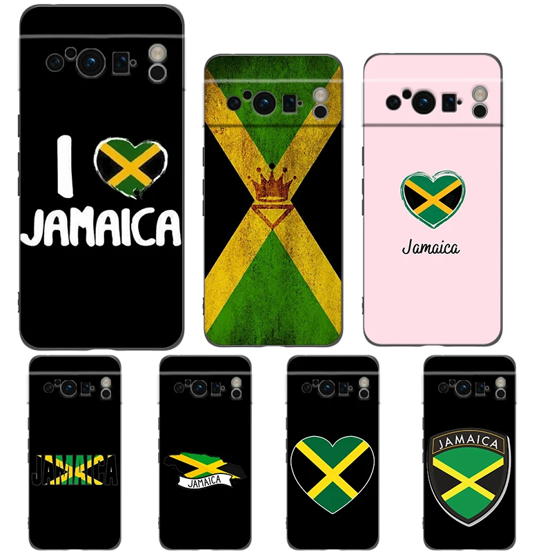 Funda de teléfono con bandera nacional de Jamaica para Google Pixel 10 9 8 7 6 Pro XL 9A 8A 6A 7A 5G, funda negra de TPU suave a prueba de golpes
