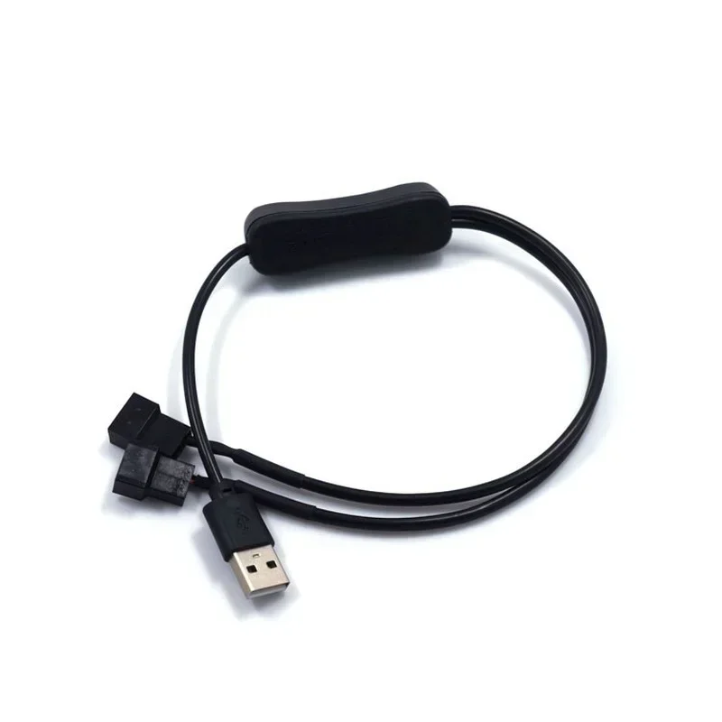 Cable adaptador de corriente para ventilador, 1 a 2 vías, USB a 3, 4 pines, PWM, 5V, conector de ventilador, interruptor de encendido y apagado 22AWG, 40cm, 1575 pulgadas - imagen 3