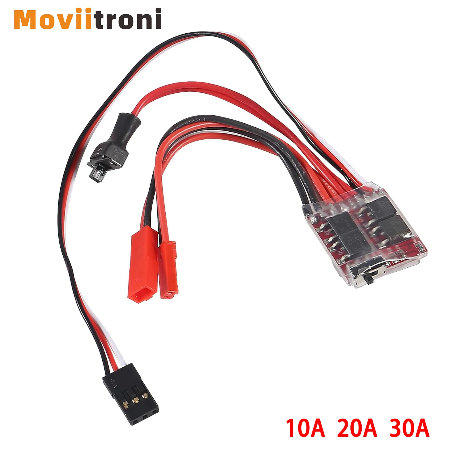 Mini controlador de velocidad de Motor ESC cepillado 10A 20A 30A, 2KHz, freno de cepillo delantero y inverso RC 2S para tanque de barco y coche RC