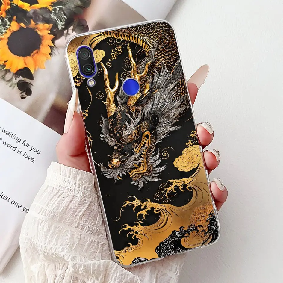 Para Xiaomi Redmi Note 7 Pro Funda Cool Dragon dibujos animados suave transparente silicona teléfono contraportada para Xiaomi Redmi Note 7 7s Note7 Funda - imagen 3