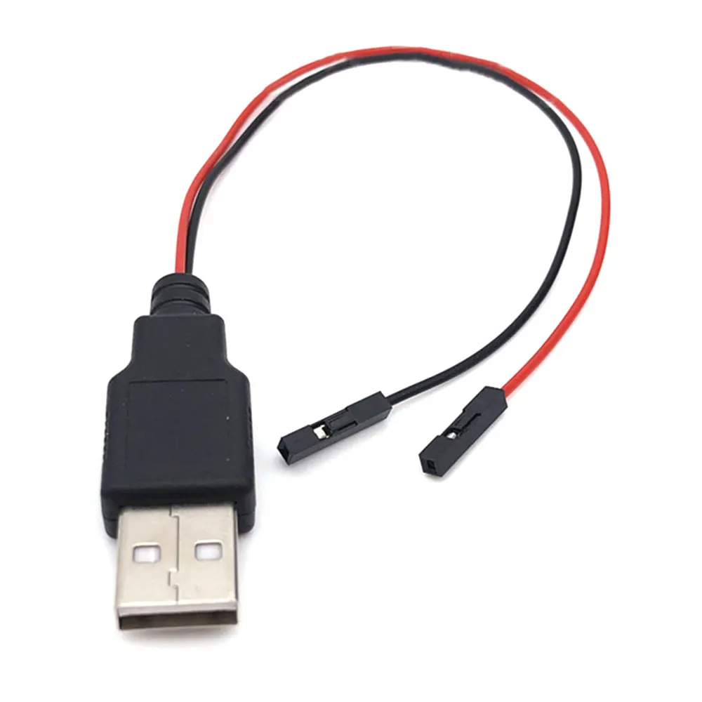Cable de alimentación USB macho a Dupont, adaptador de conexión de extensión de Control de chasis, 2 núcleos, 1 piezas, 2,54mm, 1P/2P - imagen 3