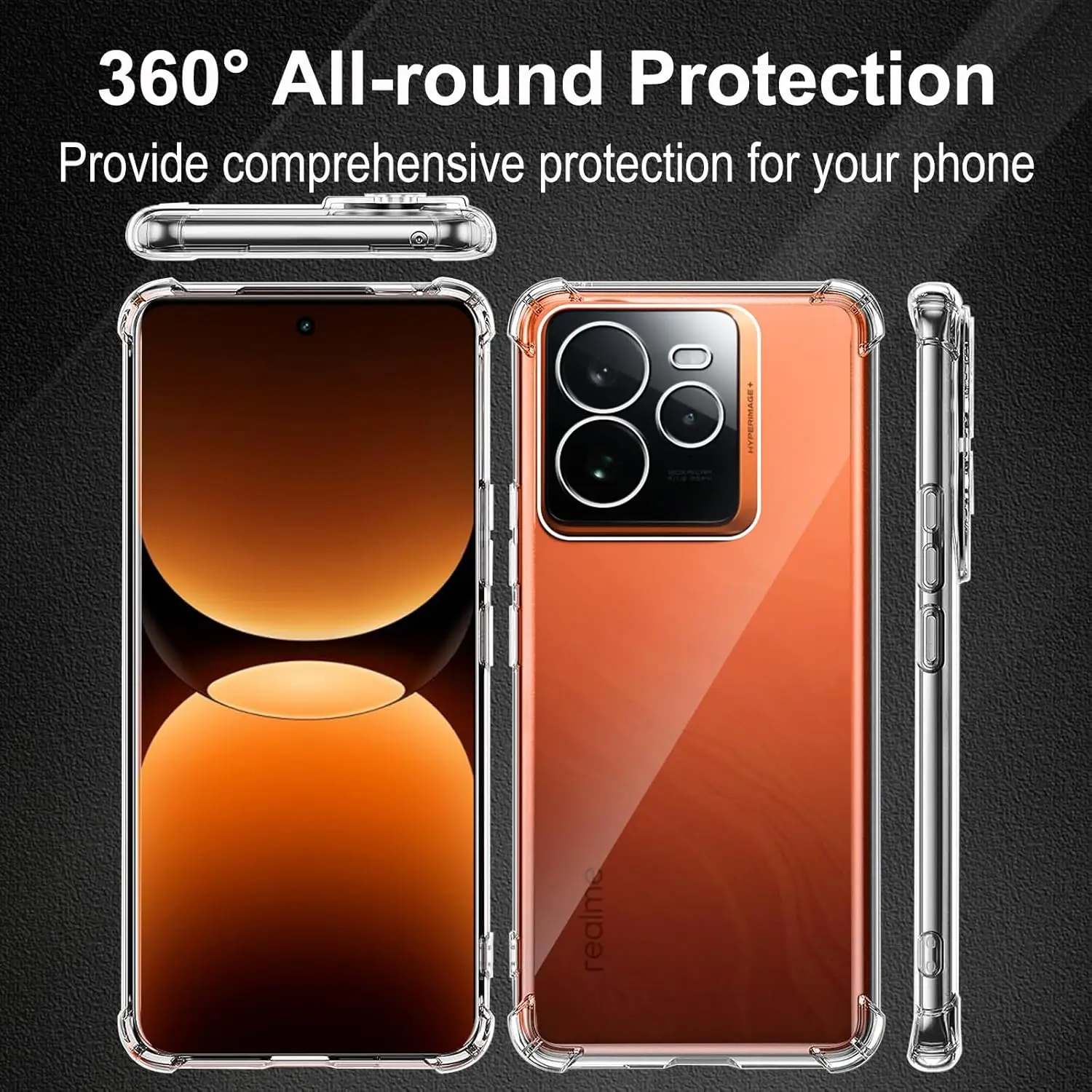 Funda transparente de TPU para Realme GT 7 Pro 5G GT 6 6T, funda protectora de cuatro esquinas a prueba de golpes, Fundas - imagen 2